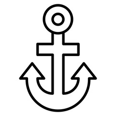 Fototapeta premium Anchor Line Icon