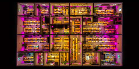 Futuristic modern office. Business corporation room - Generative AI