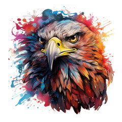  An exhilarating Amerikan Eagle T-Shirt Design with the eagle depicted as a futuristic jetpack-wearing aviator, flying above a cityscape of flying cars and advanced technology, Generative Ai