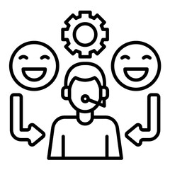 Friendly Customer Service Line Icon