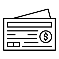 Cheque Line Icon