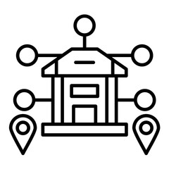 Branch Network Line Icon