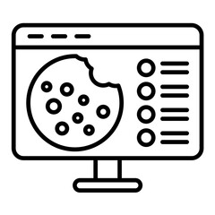 Http Cookie Line Icon