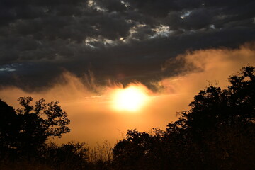 sunset in the mountains