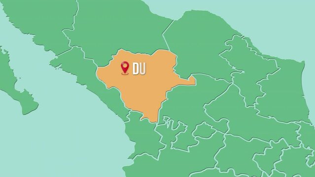 Mapa de M&eacute;xico resaltando el estado de Durango