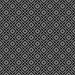 Black and white seamless abstract pattern. Background and backdrop. Grayscale ornamental design. Mosaic ornaments. Vector graphic illustration. EPS10.