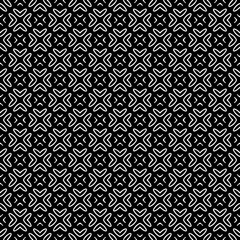 Black and white seamless abstract pattern. Background and backdrop. Grayscale ornamental design. Mosaic ornaments. Vector graphic illustration. EPS10.