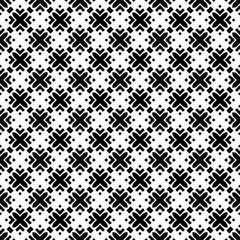 Black and white seamless abstract pattern. Background and backdrop. Grayscale ornamental design. Mosaic ornaments. Vector graphic illustration. EPS10.