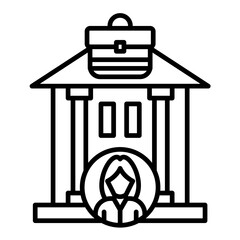 Business Bank Account Line Icon