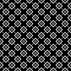 Black and white seamless abstract pattern. Background and backdrop. Grayscale ornamental design. Mosaic ornaments. Vector graphic illustration. EPS10.