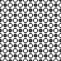 Black and white seamless abstract pattern. Background and backdrop. Grayscale ornamental design. Mosaic ornaments. Vector graphic illustration. EPS10.