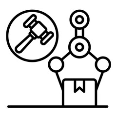 Machinery Auction Line Icon