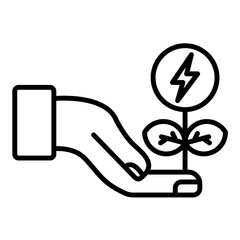 Reduce Energy Consumption Line Icon