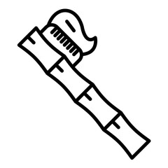 Bamboo Toothbrush Line Icon