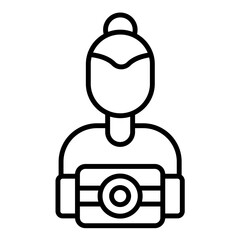 Photographer Female Line Icon