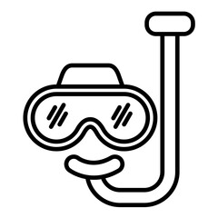 Prescription Diving Goggles Line Icon