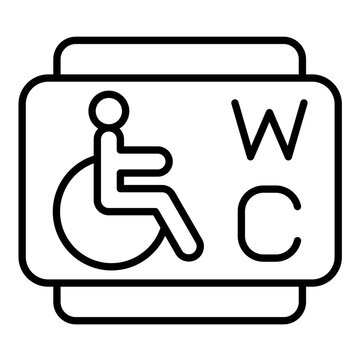 Disabled Toilet Line Icon