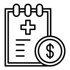 Fototapeta premium Health Insurance Deductible Line Icon