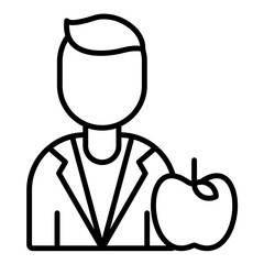 Nutritionist Male Line Icon