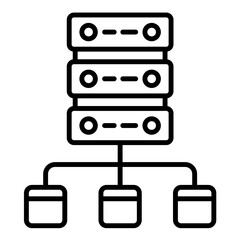 Data Modeling Line Icon