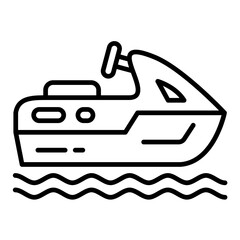 Jet Ski Line Icon