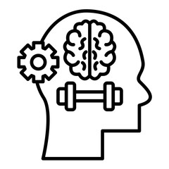 Brain Training Line Icon