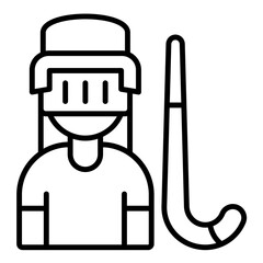 Hockey Player Female Line Icon