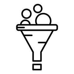 Rectangular Funnel Line Icon