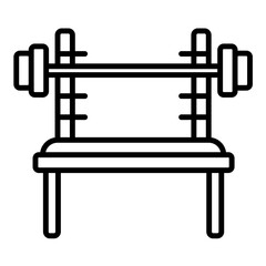 Adjustable Bench Line Icon