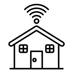 Smart House Line Icon
