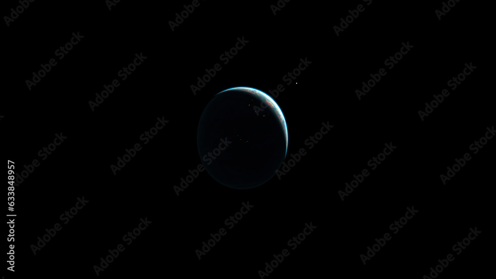 Wall mural vr panorama space background with planet saturn with rings, equirectangular projection, environment 