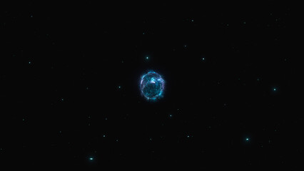 360 sun and eclipse panorama, environment map. HDRI spherical panorama. Space background with massive star. 3d illustration