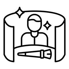 Virtual Makeover Line Icon