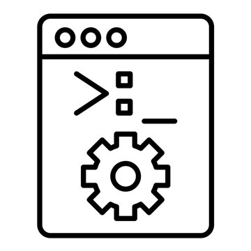 coding window with gear icon clip art preview