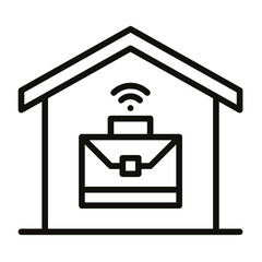 Remote Job Line Icon