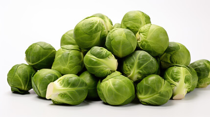 Brussels sprouts isolated on a white background.