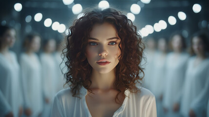 photograph of expression of emotions. Confidence in self-acceptance. Real emotions