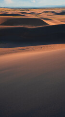 Fototapeta na wymiar desert with cloudy sky during sunset