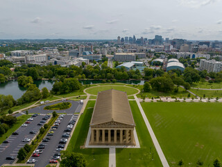 Aerial View Of The Parthenon In Centennial Park In Nashville Tennessee