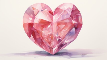 Watercolor crystal heart Generative AI