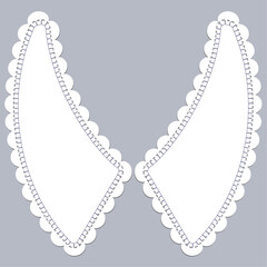 cotton collar lace design vector.