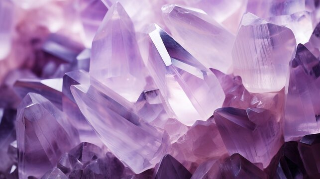 isolated light amethyst crystals stripe macro Generative AI