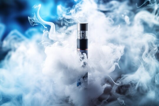 electronic cigarette in smoke.