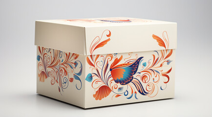 gift box with flower illustration generativa IA