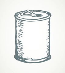 Can bottle. Vector drawing sketch