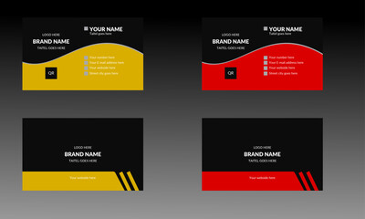 Buisness card design tamplate. Two sided rectangle shape design.There is two color veriation. It is a changable design template.