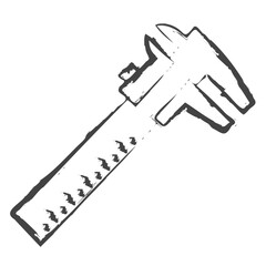 Fototapeta premium Hand drawn Scale spanner illustration icon