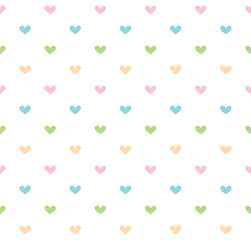 Rainbow color heart seamless pattern on white background Vector