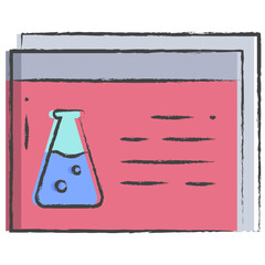 Hand drawn Online Chemistry illustration icon
