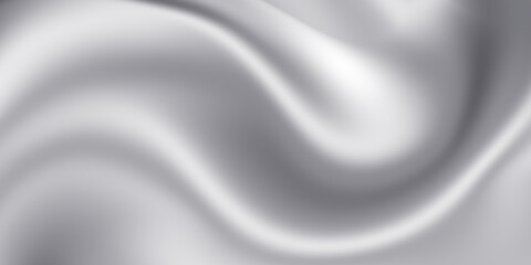 Fototapeta premium Abstract white and silver background with wavy surface